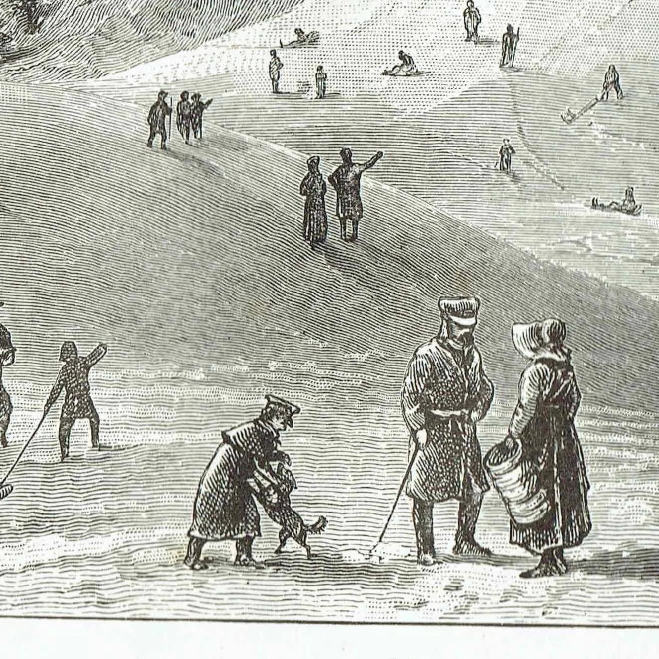 1885 Montmorenci Falls Winter - Antique Print - Canadian Pictures Quebec Landscape - 10.75 x 7.25 in