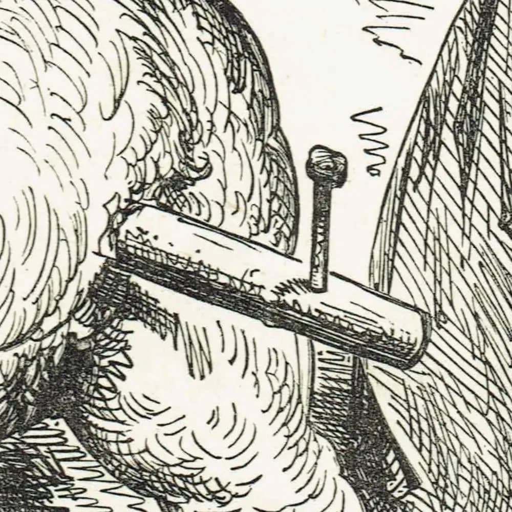 1867 Baron Munchausen Riding Giant Pig - Original Antique Print By Doré - Fantasy Adventure Tale Illustration - 6 x 9 in