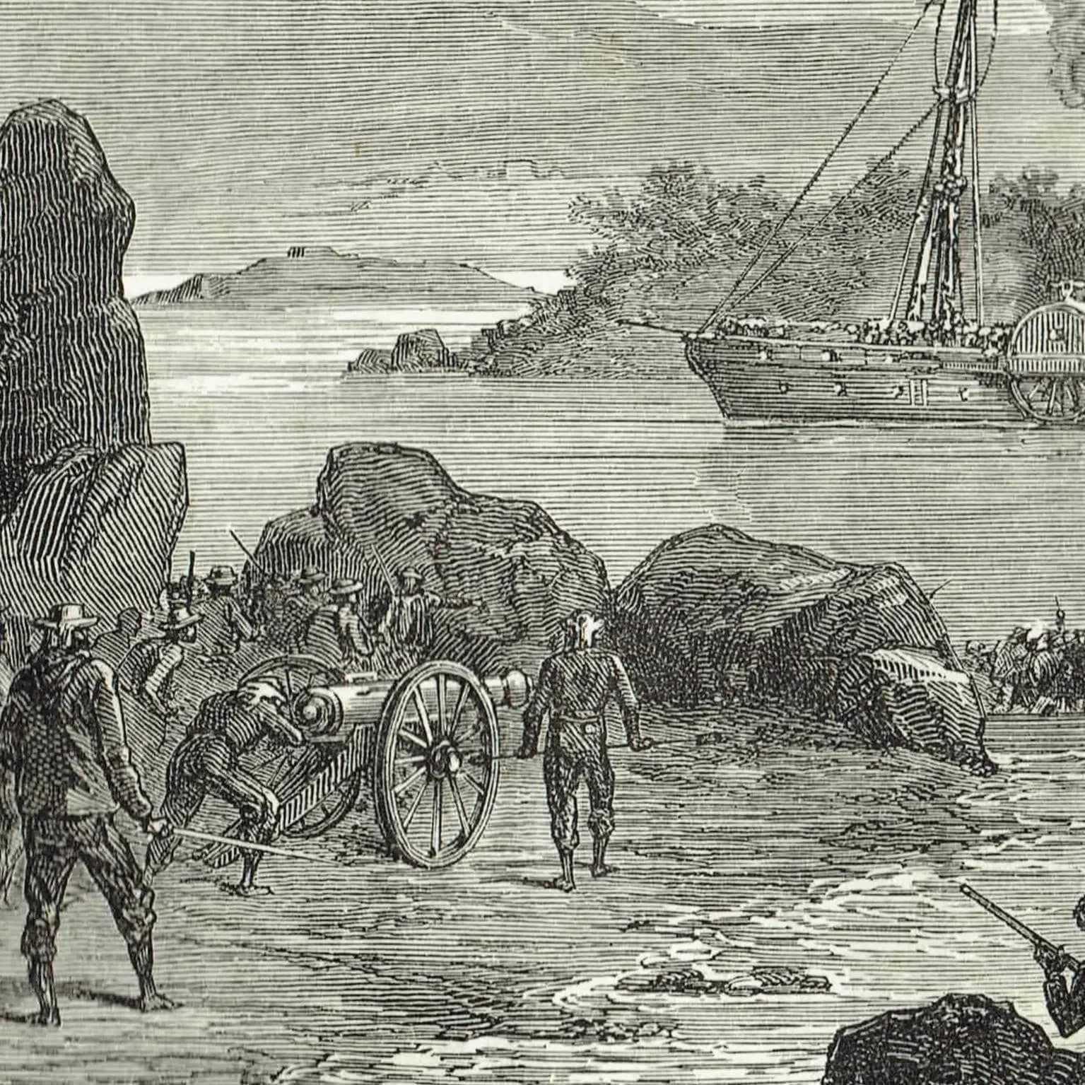 1875 Combat & Deliverance of Medina - Antique Engraving - Illustrated Travels Victorian Military Arabia History - 8 x 11.5 in