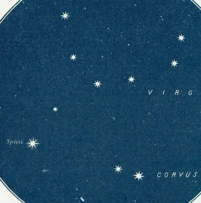 1944 Virgo Constellation Map 18 - Original Vintage Print By Gall - Star Atlas Zodiac Astronomy Celestial Chart - 4 x 6 in
