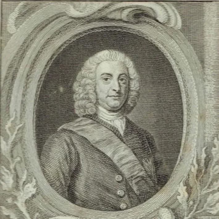 1775 Sir Edward Hawke Copperplate Print, Royal Navy Officer Portrait