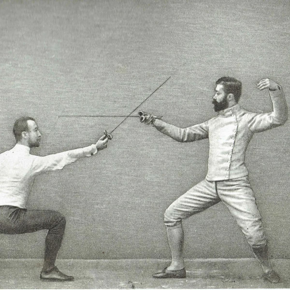 1889 Parry in Septime Fencing Position - Original Antique Engraving - Badminton Library Victorian Sport Combat Technique - 5 x 7 in