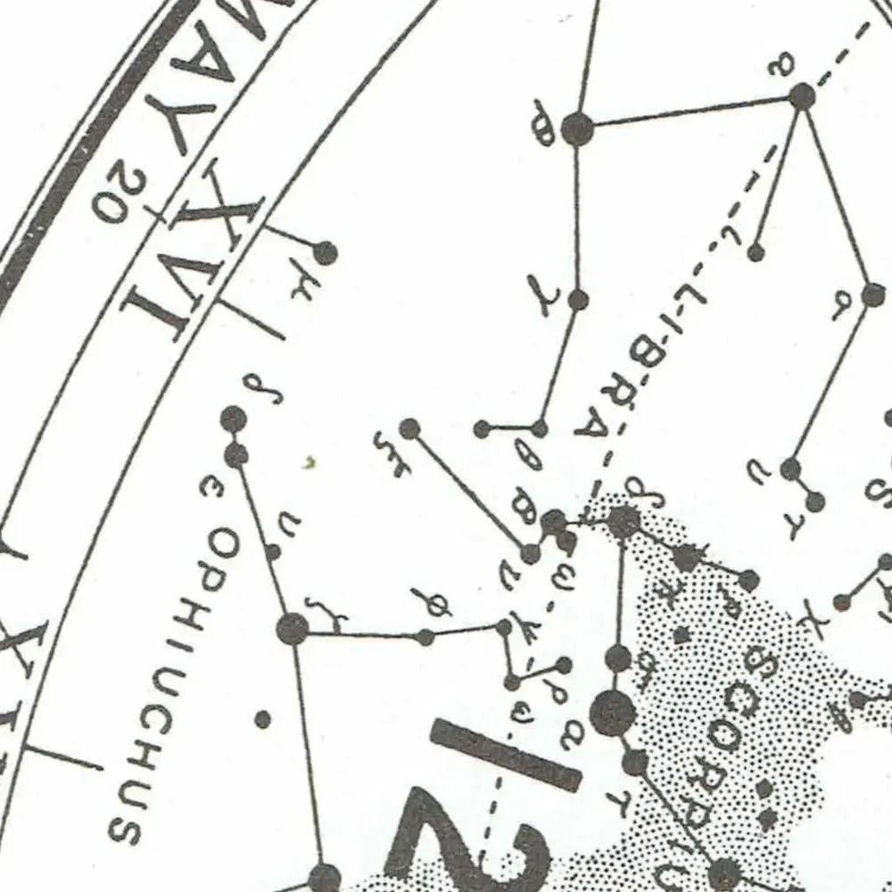 Vintage Southern Index Map Print - 1978 Celestial Chart