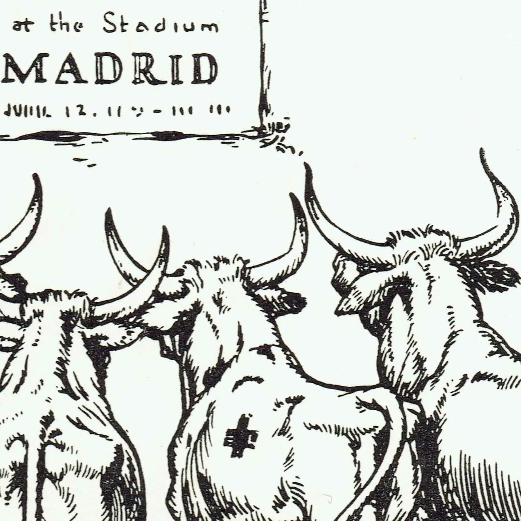 1937 Nazi-Franco Banned Anti-War Bullfight Parody Print - Ferdinand The Bull - Robert Lawson First Edition Original Illustration - 7 x 8 in
