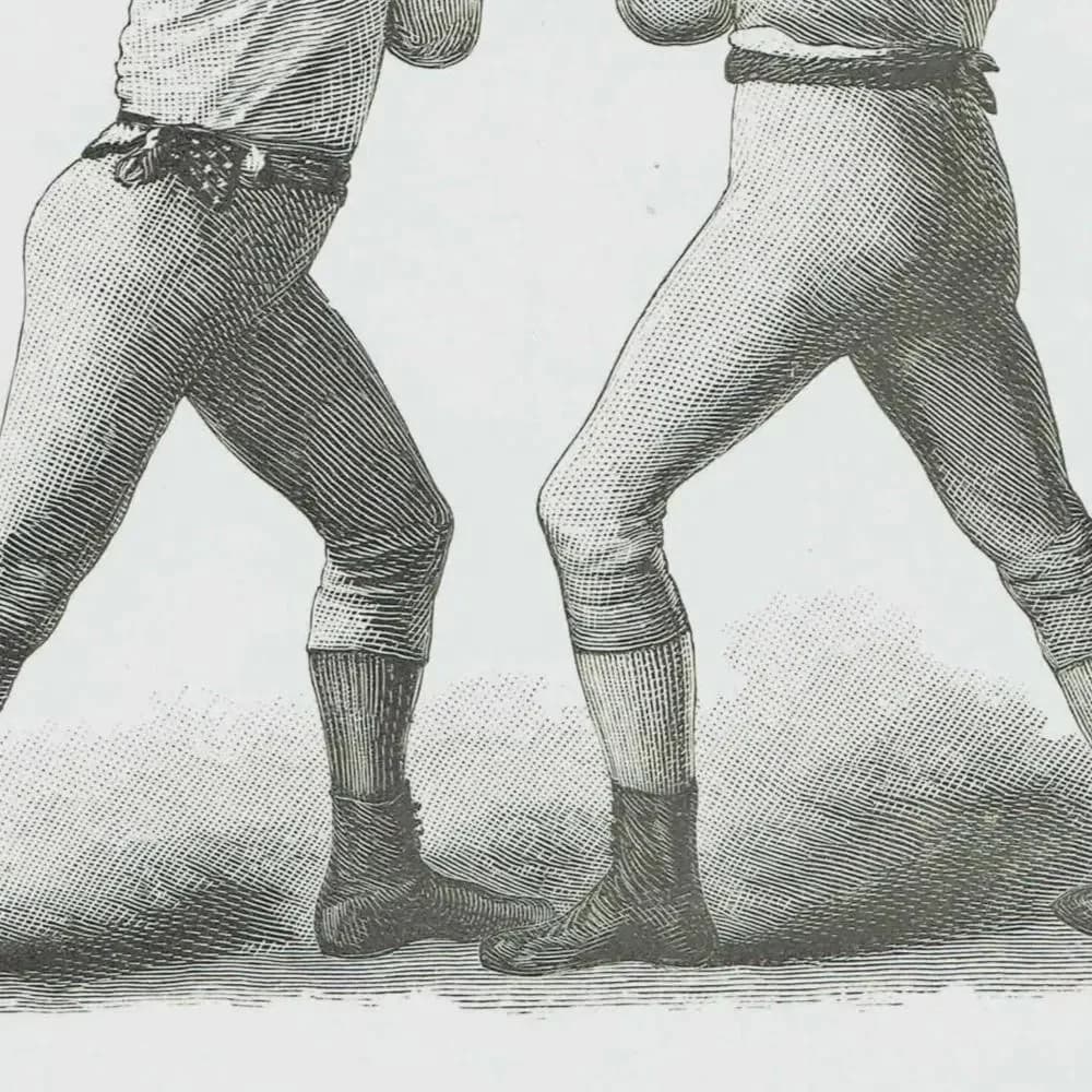 1889 Right-Hand Cross-Counter - Original Antique Boxing Print - Badminton Library Victorian Sports Pugilism Technique - 5 x 7 in
