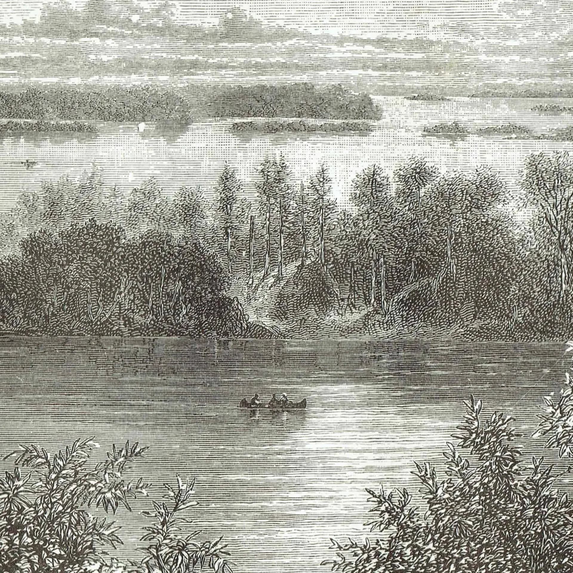 1885 Thousand Islands Canada - Antique Engraving By Lorne - St Lawrence River Victorian Landscape Canadian Travel Print - 10 x 7 in