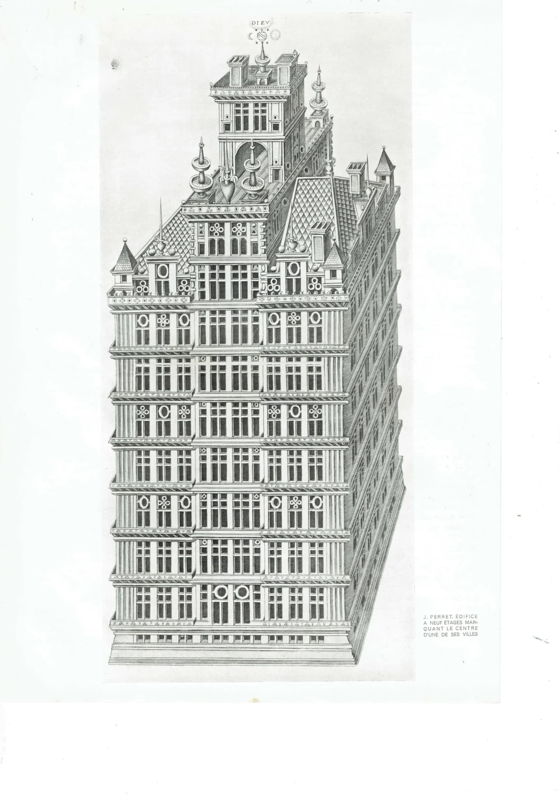 1947 Grand Pavillon & Ideal Fortified City - Perret Original Vintage Print - Renaissance Baroque Architecture Urban Design - 10.5 x 13.5 in