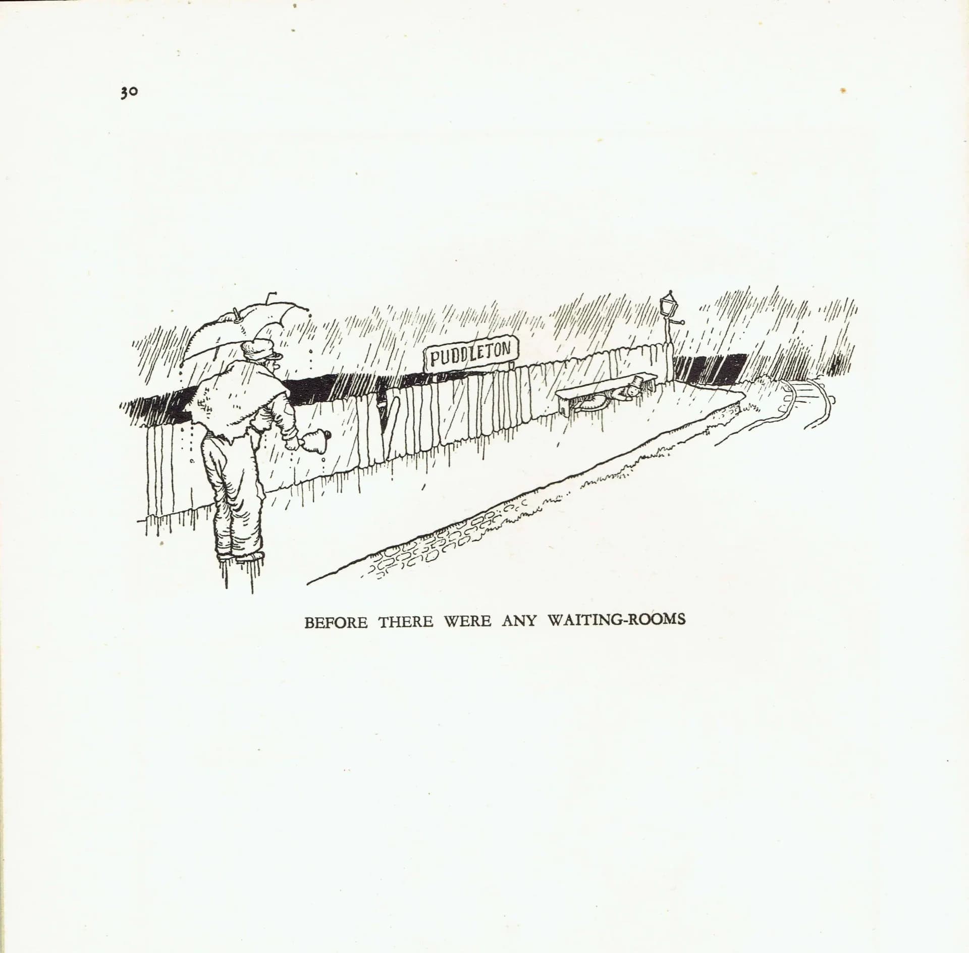 1935 Railway Signal Machine - Original Vintage Print By Robinson - Great Western Railway Centenary Humorous Cartoon - 7 x 9.5 in