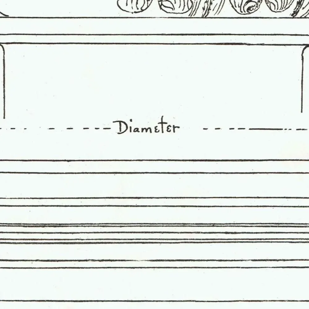 1898 Corinthian Capital Print - Classical Column, Base & Decorative Architecture Study - Antique Design Plate - 8 x 10.75 in