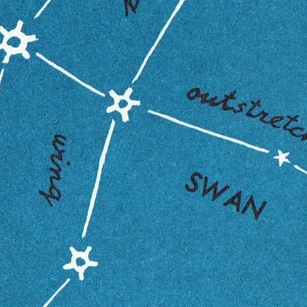 1952 Lyre, Swan Summer Constellations - Original Vintage Print By H.A. Rey - Hercules Lyre Swan Dragon Astronomy Star Chart - 8 x 11 in