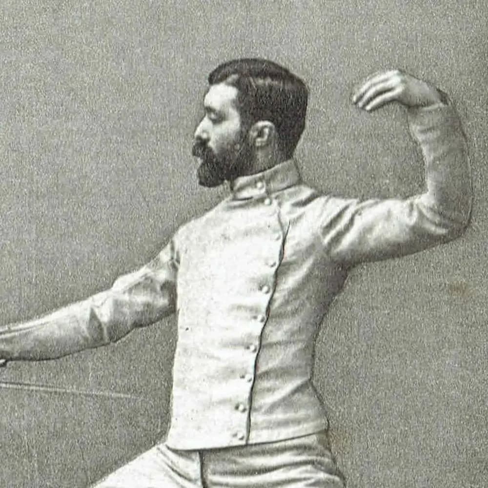 1889 Parry in Seconde Fencing Position - Original Antique Engraving - Badminton Library Victorian Sports Instruction - 5 x 7 in