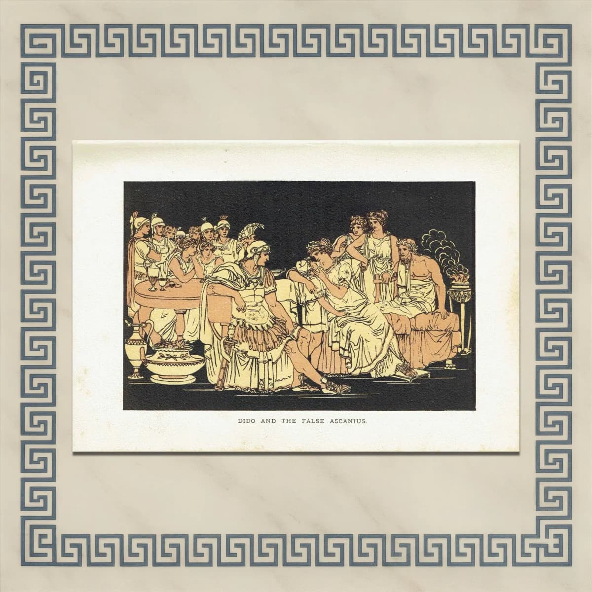 1879 Dido and False Ascanius - Original Antique Print By Pinelli - Stories From Virgil Classical Mythology Roman Art - 7.5 x 5 in