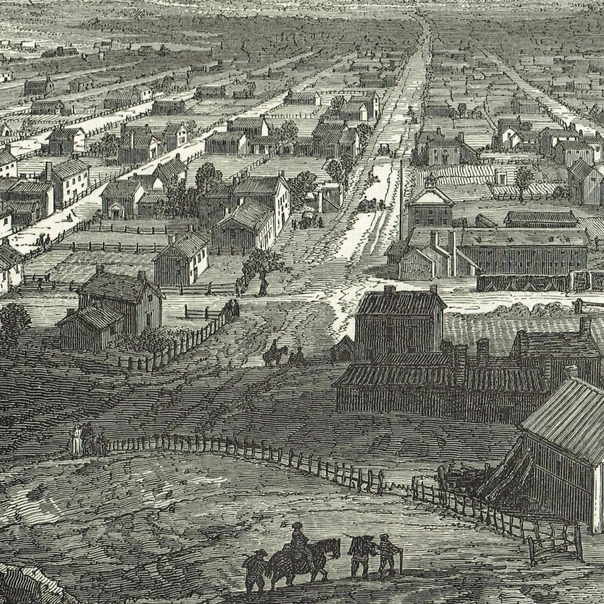 1870s Salt Lake City - Antique Woodblock Print - Victorian Utah Travel Cityscape American West Illustration - 11.5 x 8 in