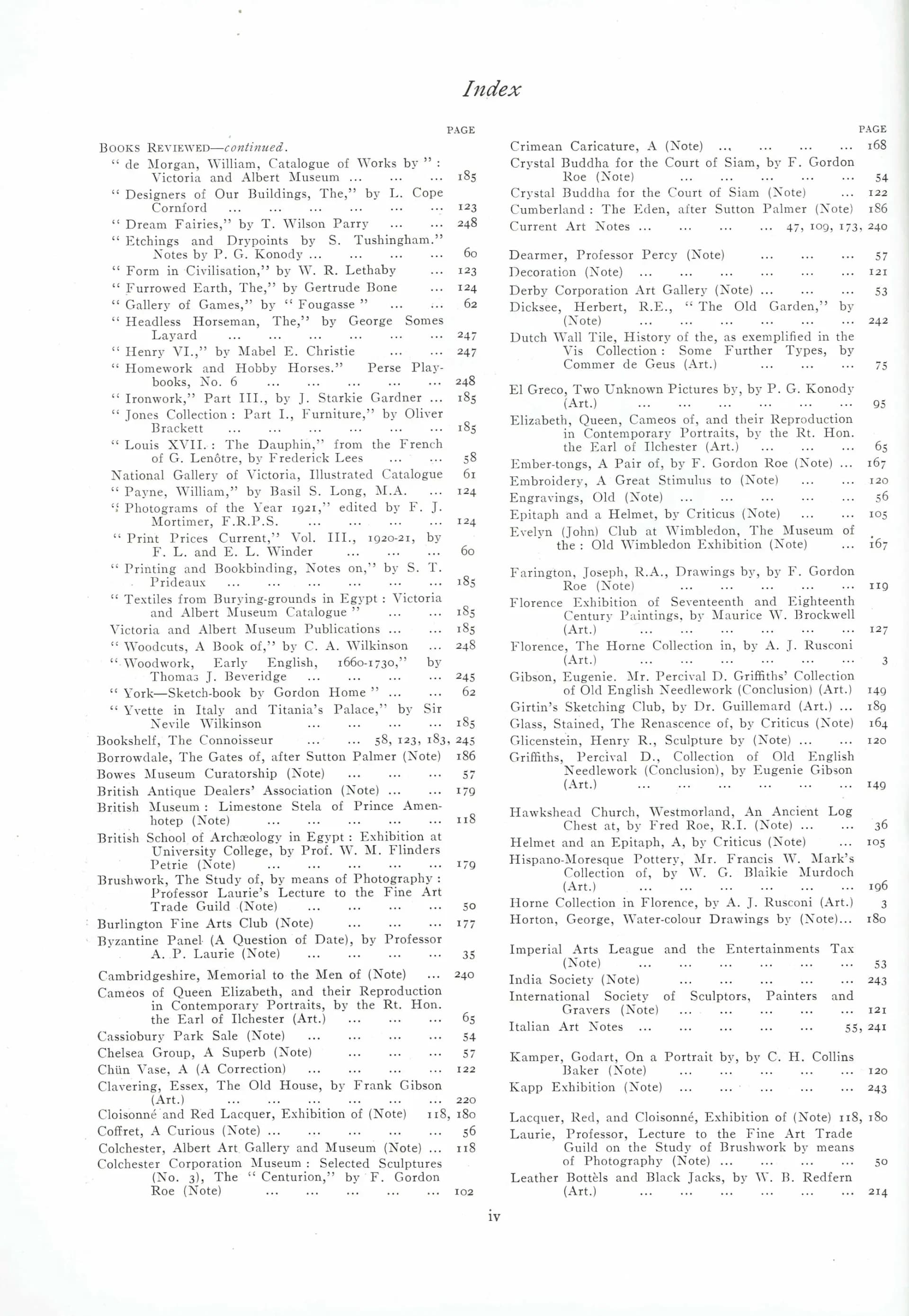 1922 Book vol 63 The Connoisseur: An Illustrated Magazine for Collectors - 8 x 10.5 in - 15 volumes available 1903-1922