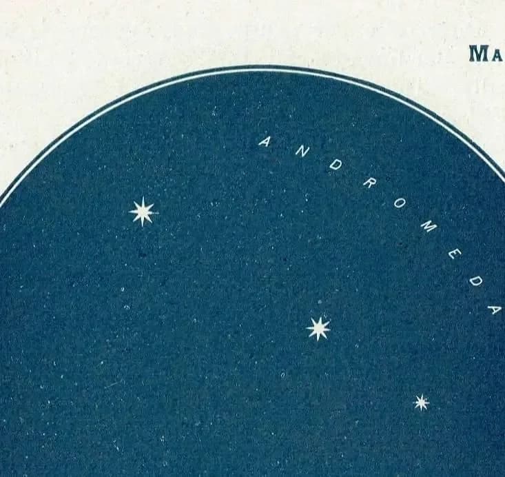 1944 Original Andromeda Aries Constellation Star Map Print - Celestial Navigation Chart - Vintage Astronomy Guide - 4 x 6 in