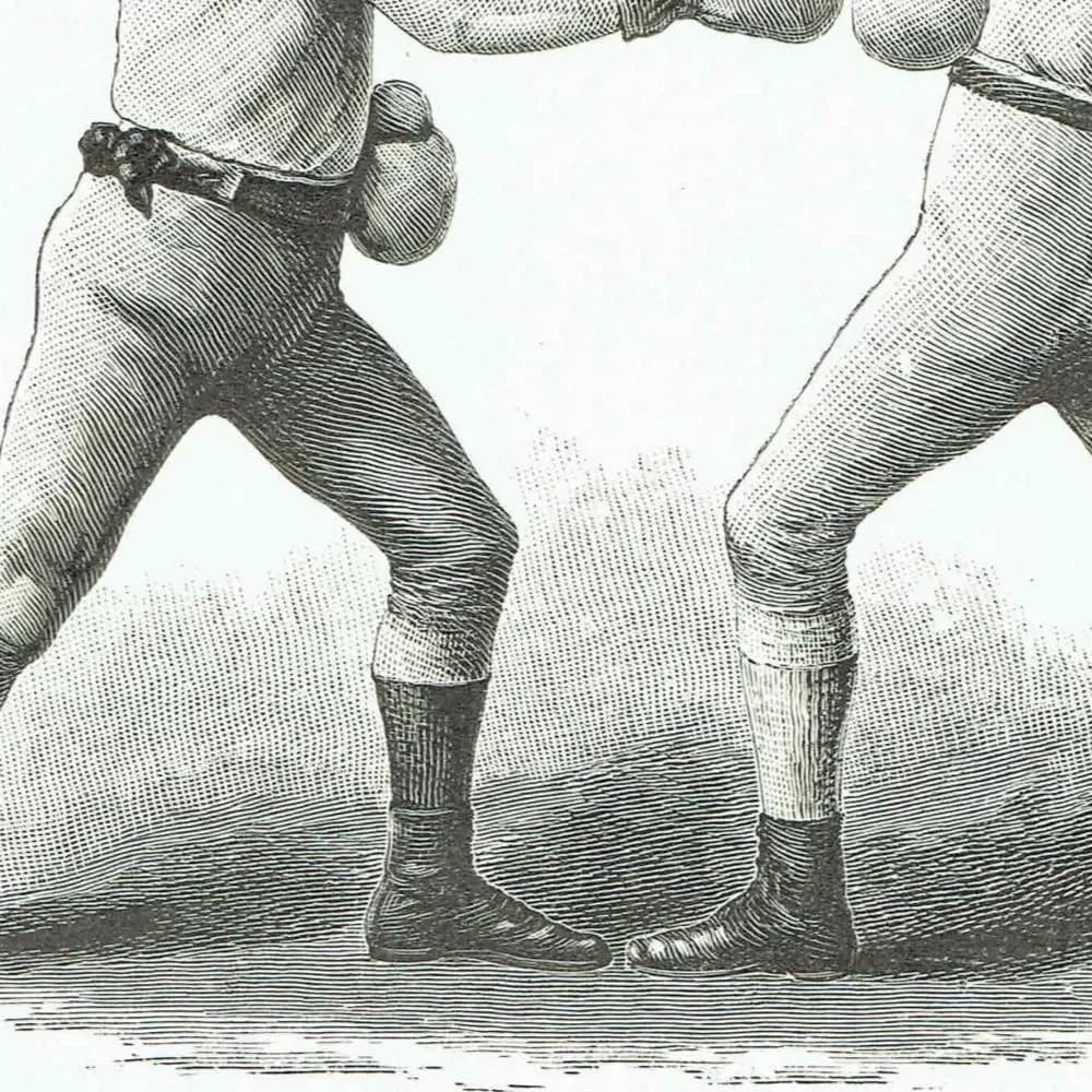 1889 Boxing Sparring Technique - Original Antique Print - Badminton Library Victorian Sports Athletic Training Illustration - 5 x 7 in