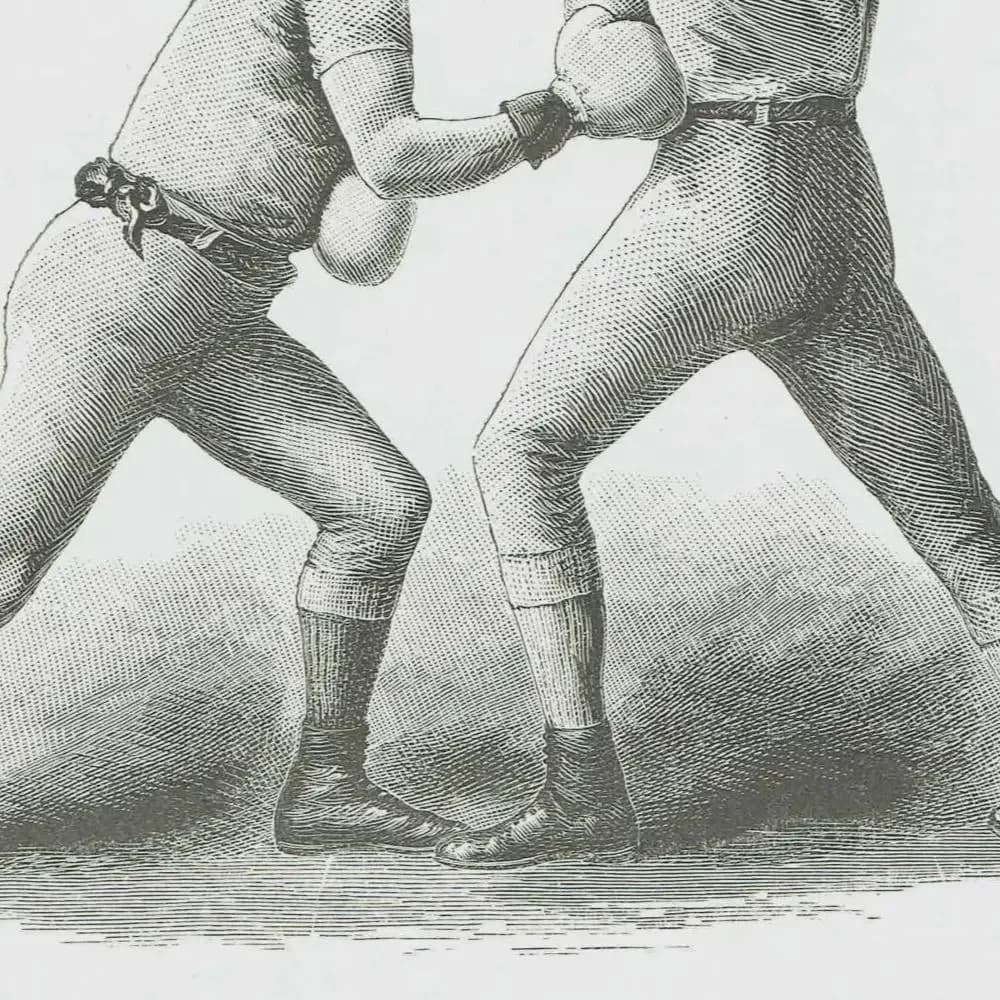 1889 Cross-Counter Body-Blow Boxing - Original Antique Print - Badminton Library Victorian Sports Pugilism Athletic - 5 x 7 in