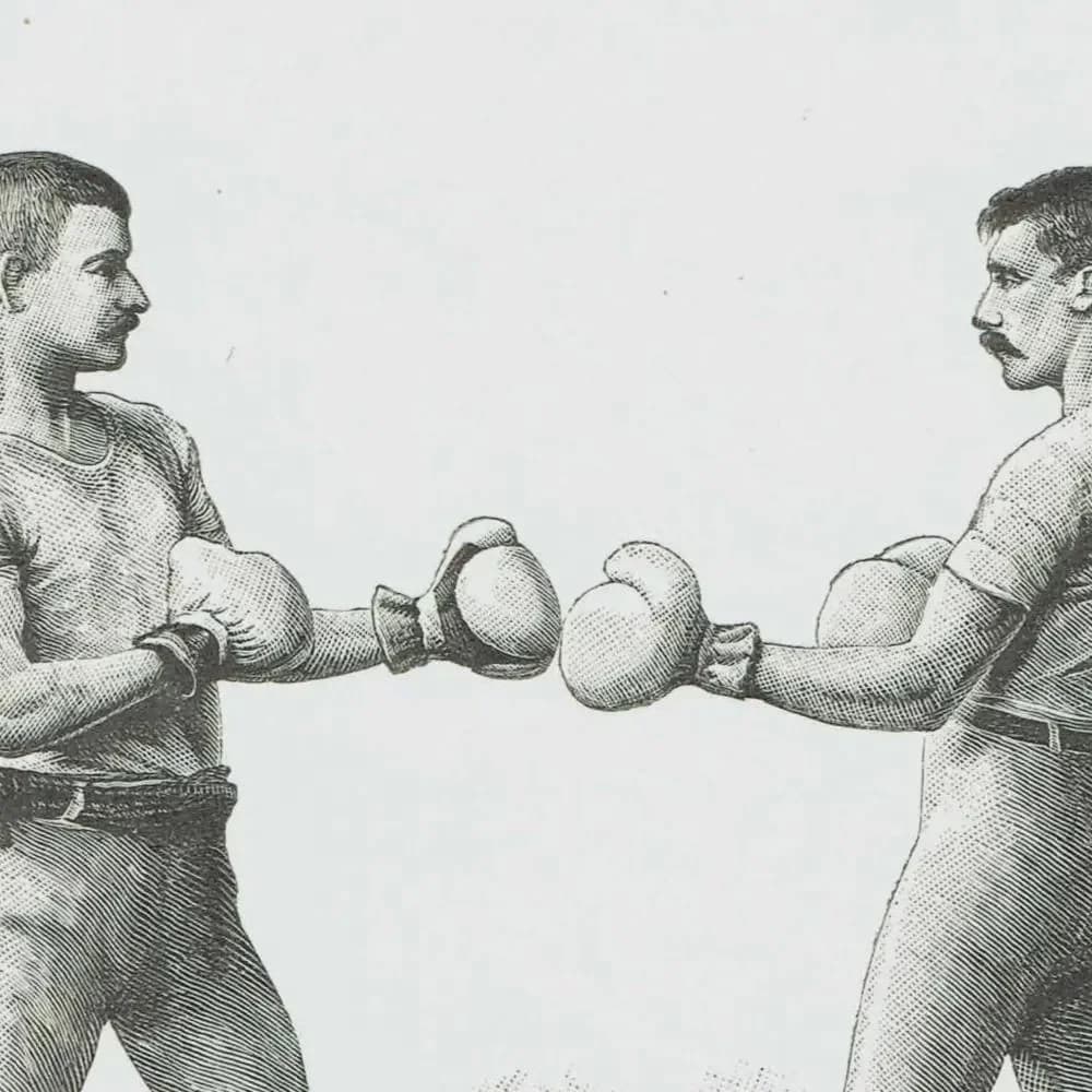 1889 Boxing On Guard Position - Original Antique Print - Badminton Library Victorian Sports Pugilism Athletic Training - 5 x 7 in