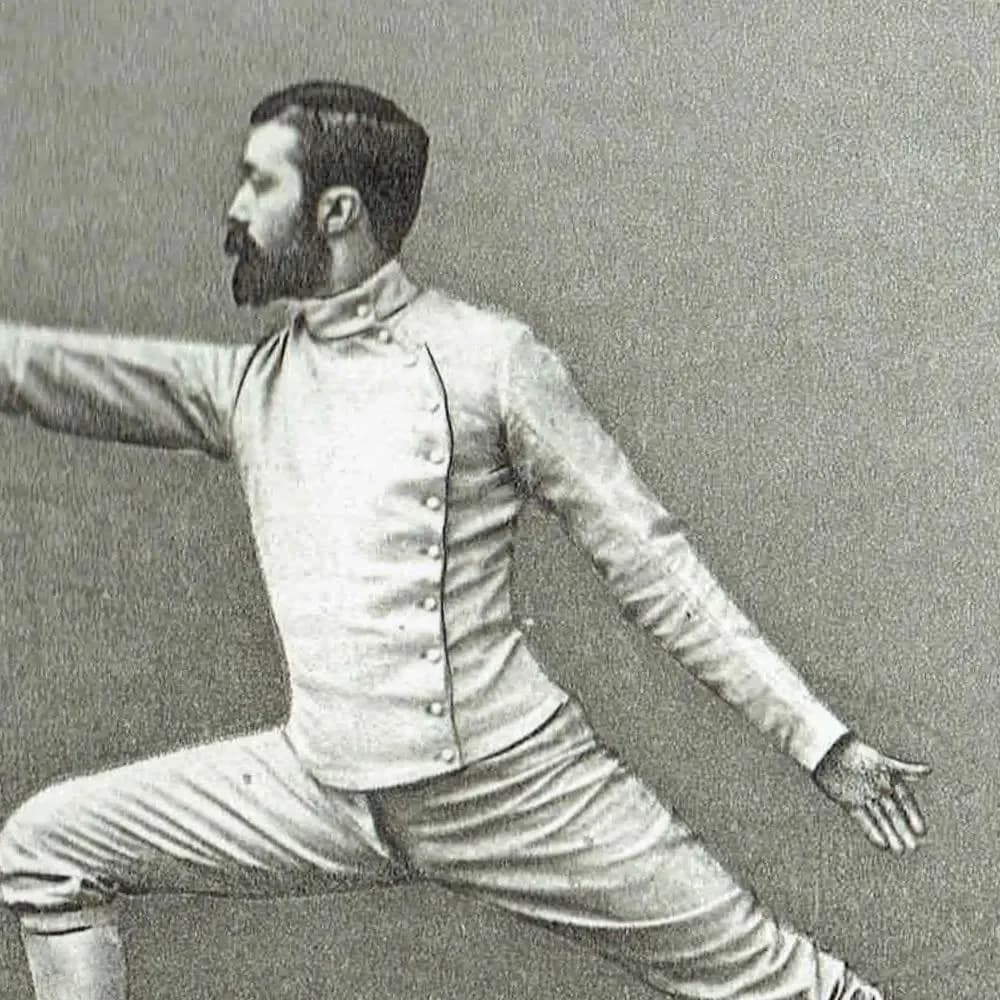 1889 Fencing The Salute Taking Distance - Original Antique Engraving - Badminton Library Victorian Sports Instruction Manual - 5 x 7 in