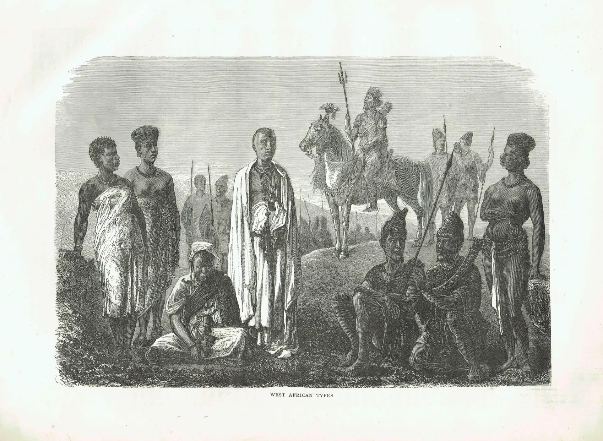 1875 West African Types - Original Antique Engraving By Bates - Illustrated Travels Vol 6 Victorian Africa Portrait - 11.5 x 8 in