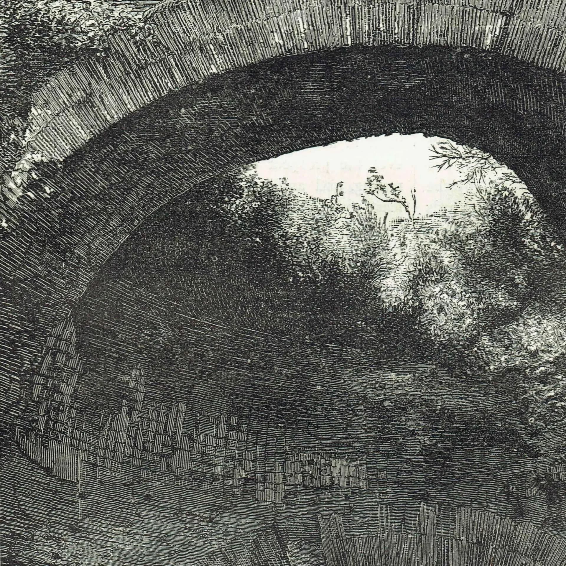 1875 Baths of Caracalla Rome - Antique Engraving - Victorian Roman Ruins Italy Architecture Travel Print - 8 x 11.5 in