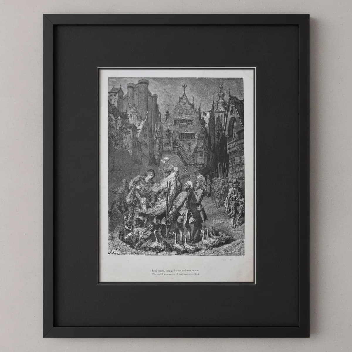 1866 Legend of the Wandering Jew - Plate 3 Original Antique Print after Doré - Gothic Fantasy Biblical Legend Steel Engraving - 14 x 20 in