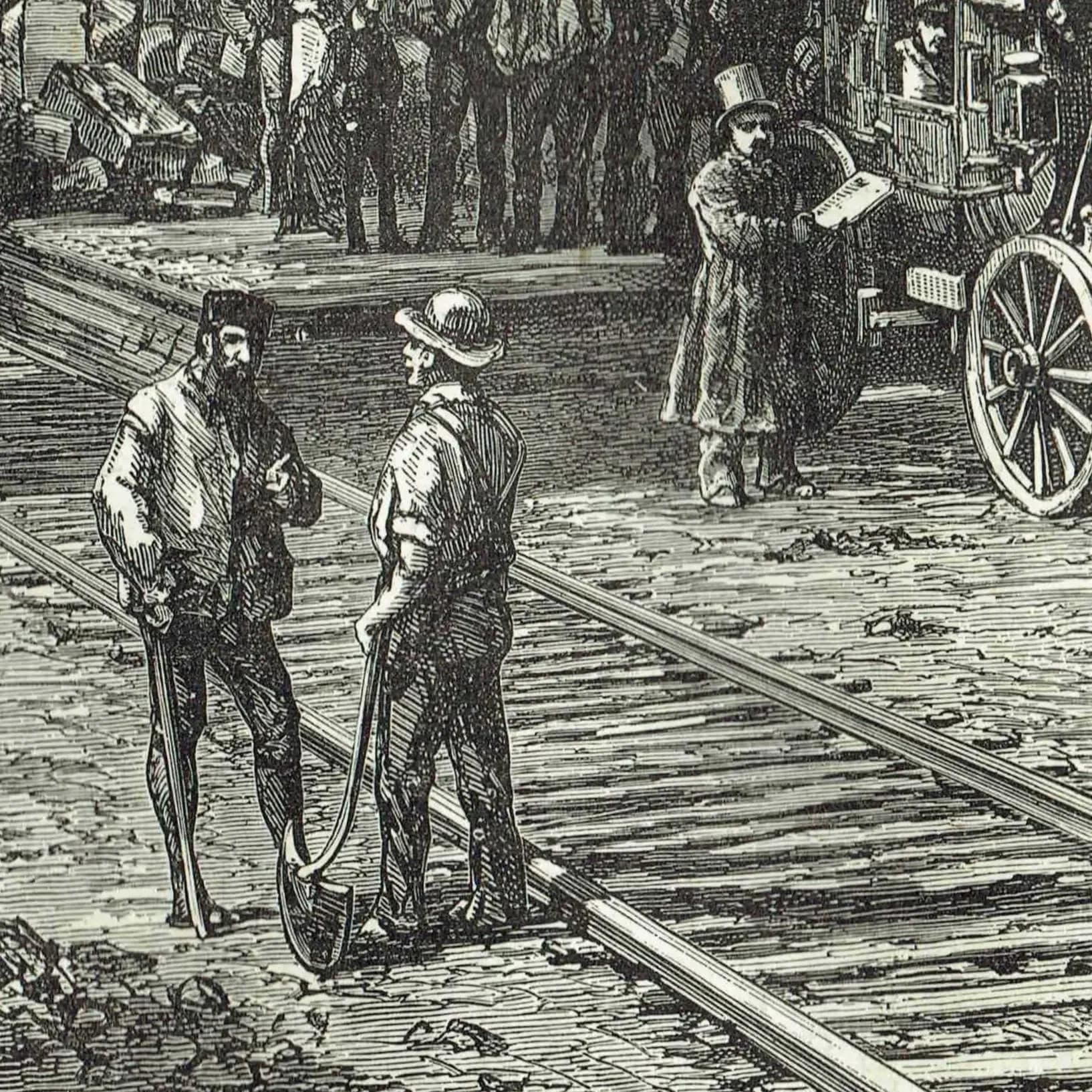 1875 Railway Terminus in the North-West - Antique Engraving - Illustrated Travels Victorian American Frontier History - 11.5 x...