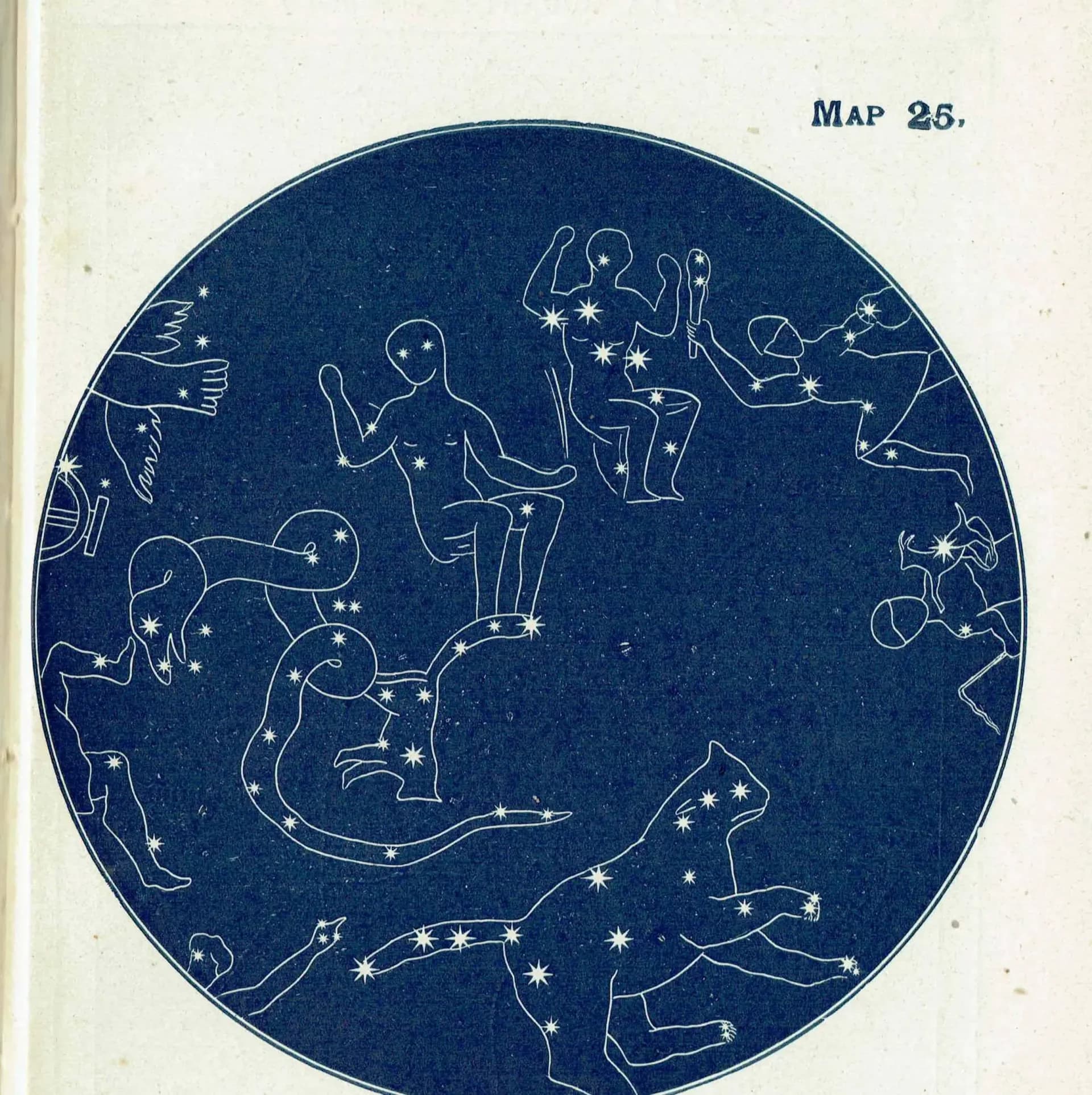 1944 Original North Polar Stars Constellation Map Print - Vintage Celestial Chart - Ancient Star Atlas Guide - 4 x 6 in