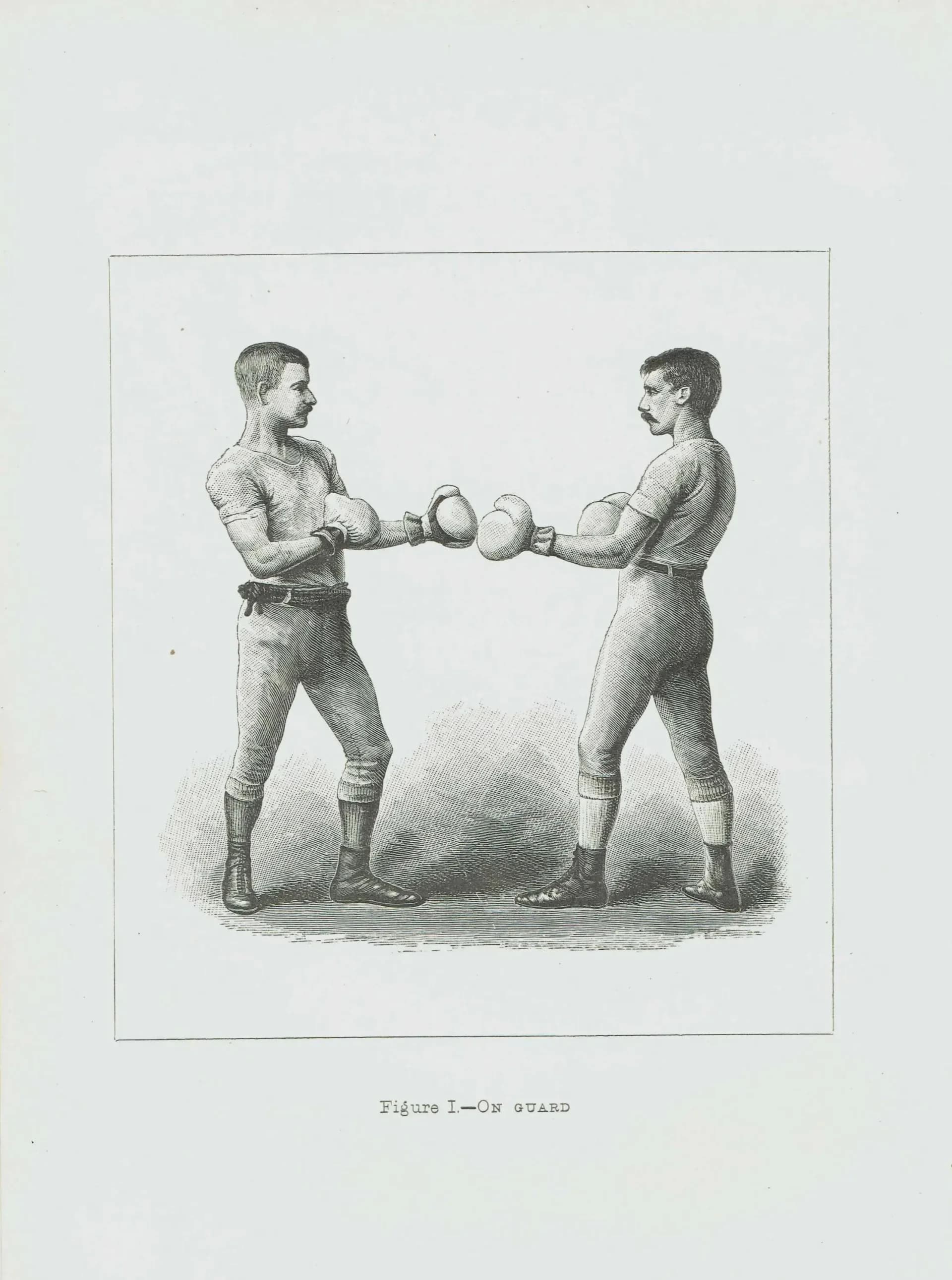 1889 Boxing On Guard Position - Original Antique Print - Badminton Library Victorian Sports Pugilism Athletic Training - 5 x 7 in