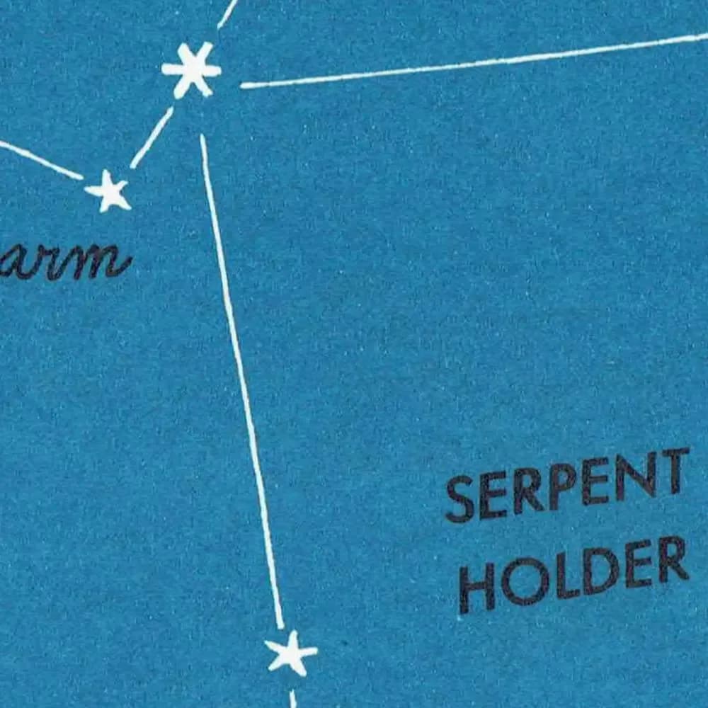 1952 Serpent Holder Constellation - Original Vintage Print By H.A. Rey - Astronomy Star Chart Celestial Map Educational - 8 x 11 in