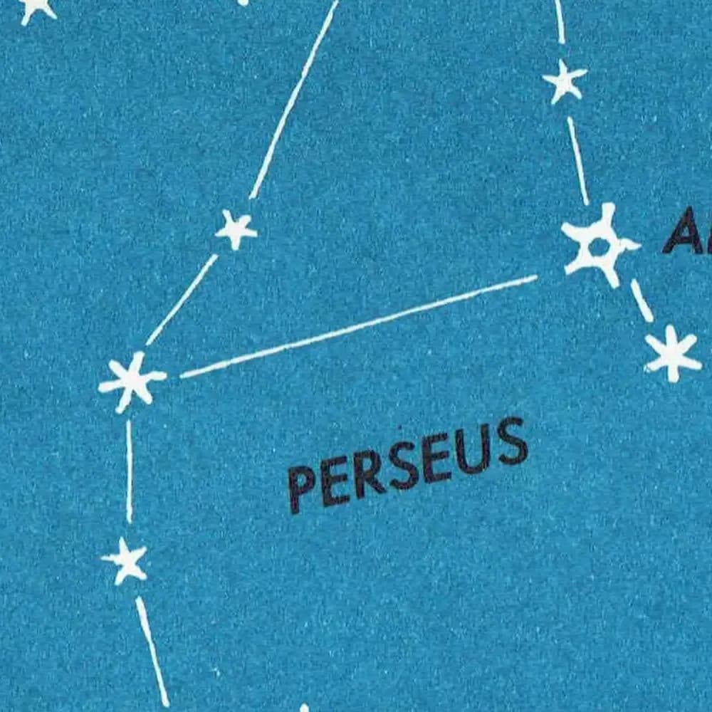 1952 Perseus Constellation Star Chart - Original Vintage Print By H.A. Rey - Celestial Astronomy Educational Zodiac Map - 8 x 11 in