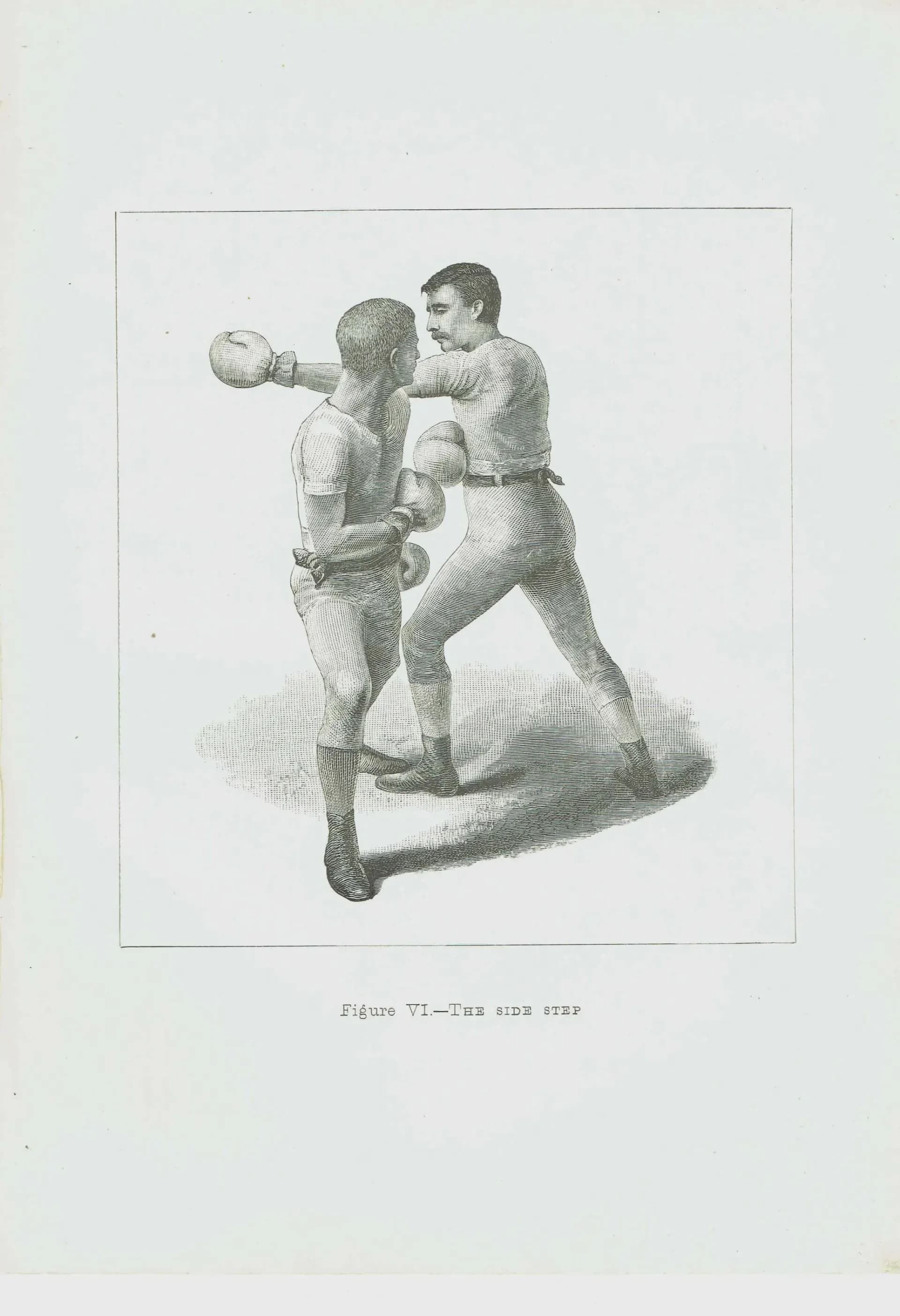 1889 Boxing Side Step - Original Antique Print - Badminton Library Victorian Sports Pugilism Athletic Training Illustration - 5 x 7 in