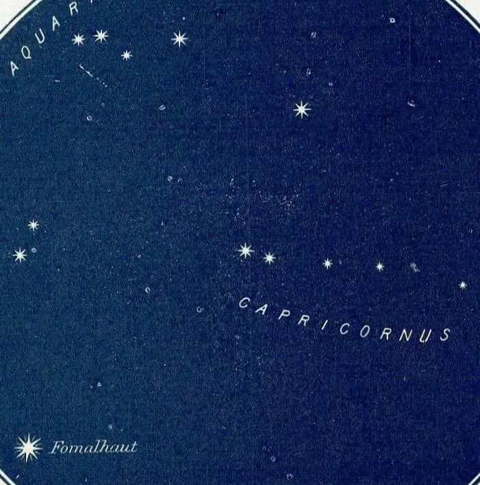 1944 Aquarius Capricornus Star Map - Original Vintage Print By Gall - Zodiac Constellation Astronomy Celestial Chart - 4 x 6 in