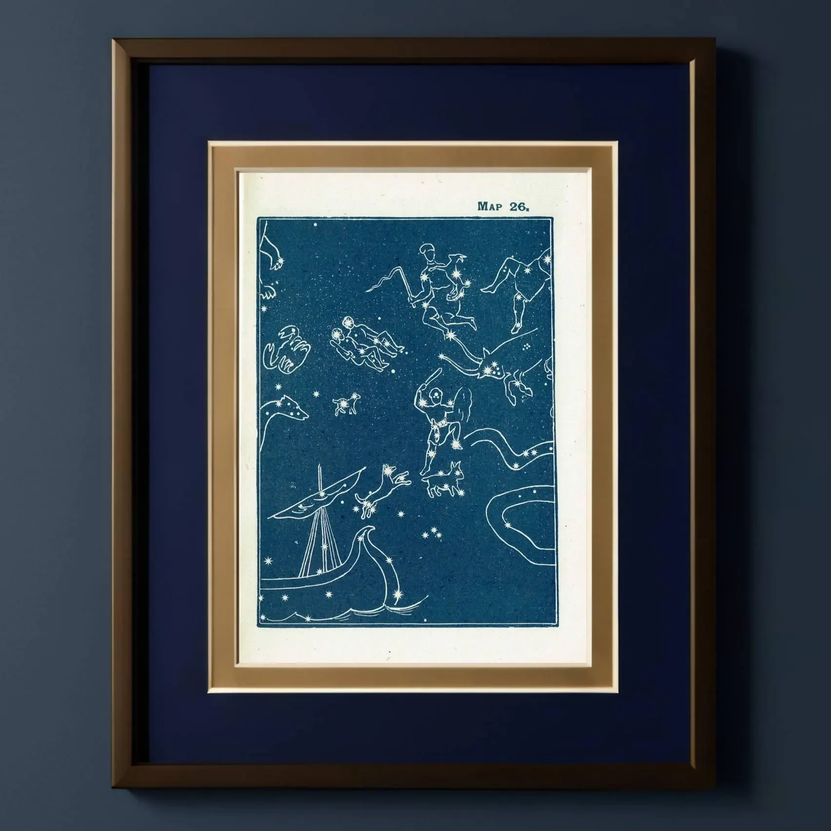 1944 Original Constellation Figures Capella Quarter Winter Star Map - Vintage Astronomy Print - Scientific Atlas - 4 x 6 in