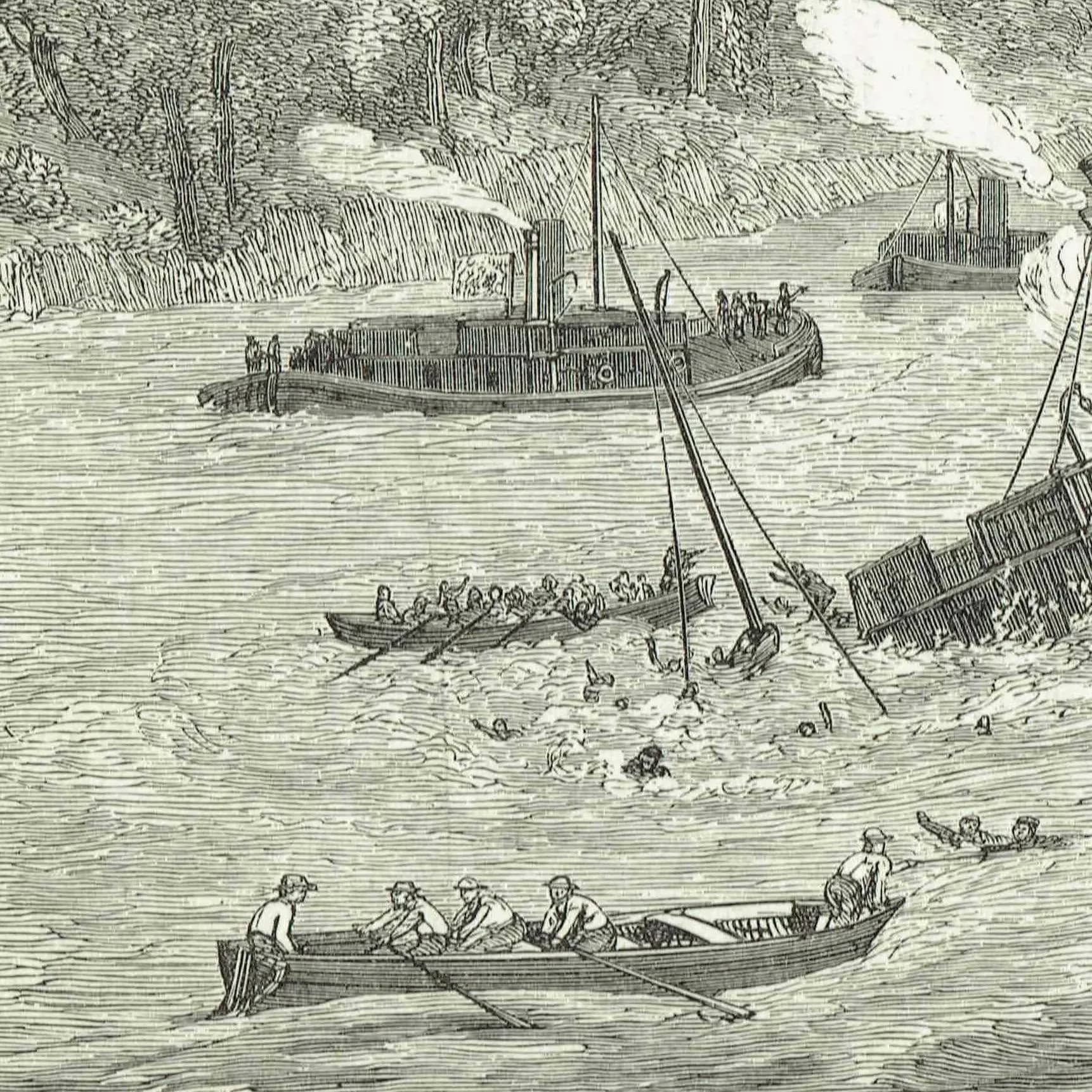 1869 Naval Warfare In Paraguay - Original Antique Print - Victorian Travel Illustration Cassell Petter Galpin - 11.75 x 8.75 in