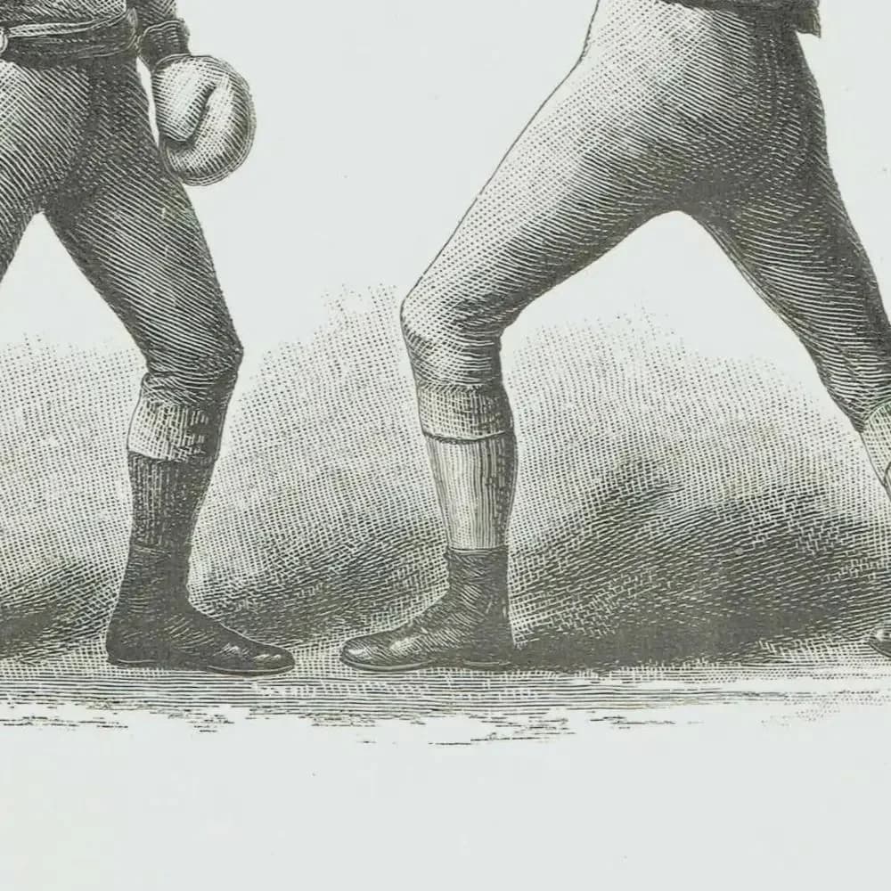 1889 Boxing Retreat Technique - Original Antique Print - Badminton Library Victorian Sports Pugilism Athletic Training - 5 x 7 in