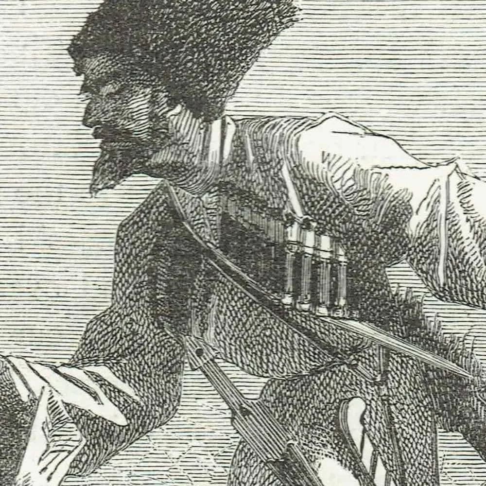 1871 Djighitoffka Cossacks - Antique Engraving By Bates - Illustrated Travels Vol 2 Cossack Horsemen - 8 x 11.5 in
