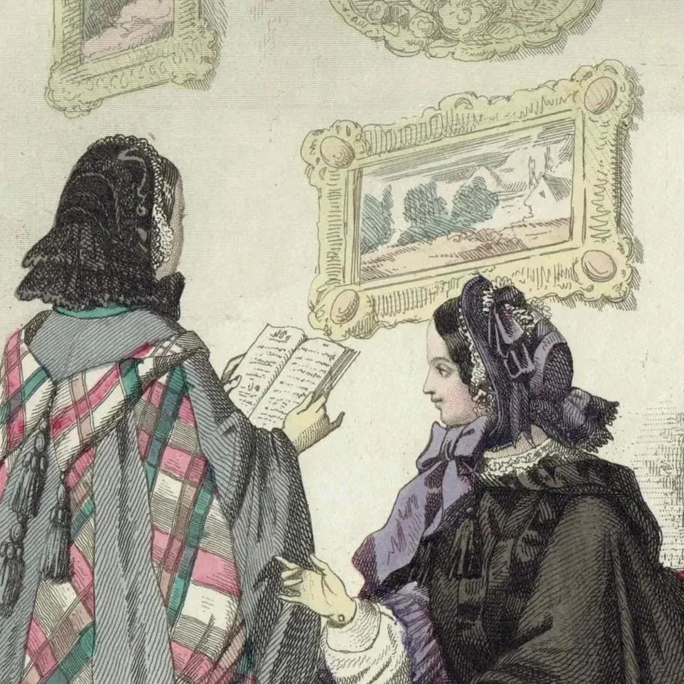 1857 Modes de Paris No. 23 Print - French Fashion Plate - Victorian Costume Illustration - 9.75 x 6.75 in