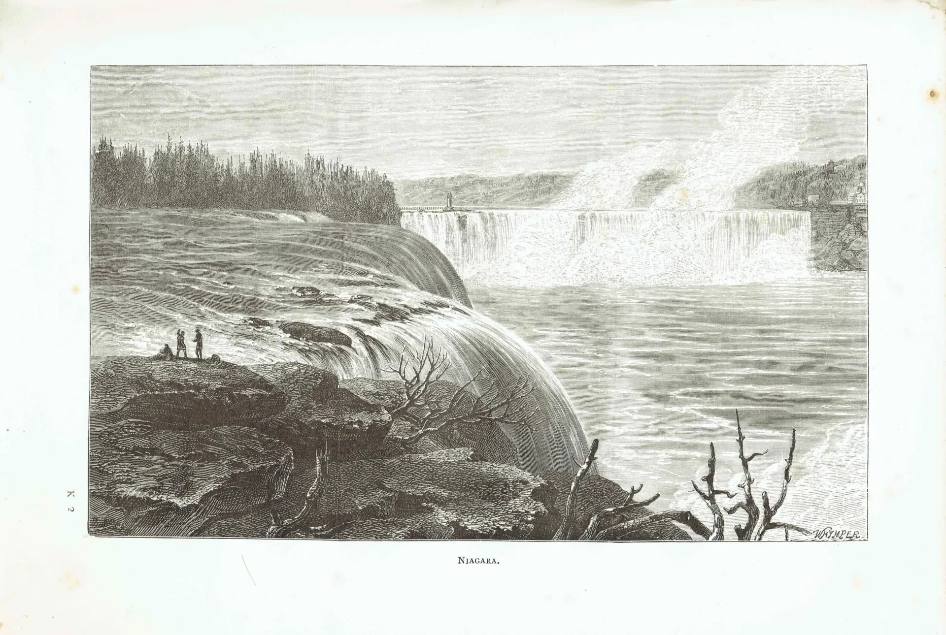 1885 Niagara Falls - Original Antique Engraving By Whymper - Canadian Pictures Sydney Hall Victorian Landscape Travel - 10.75 x 7.25 in