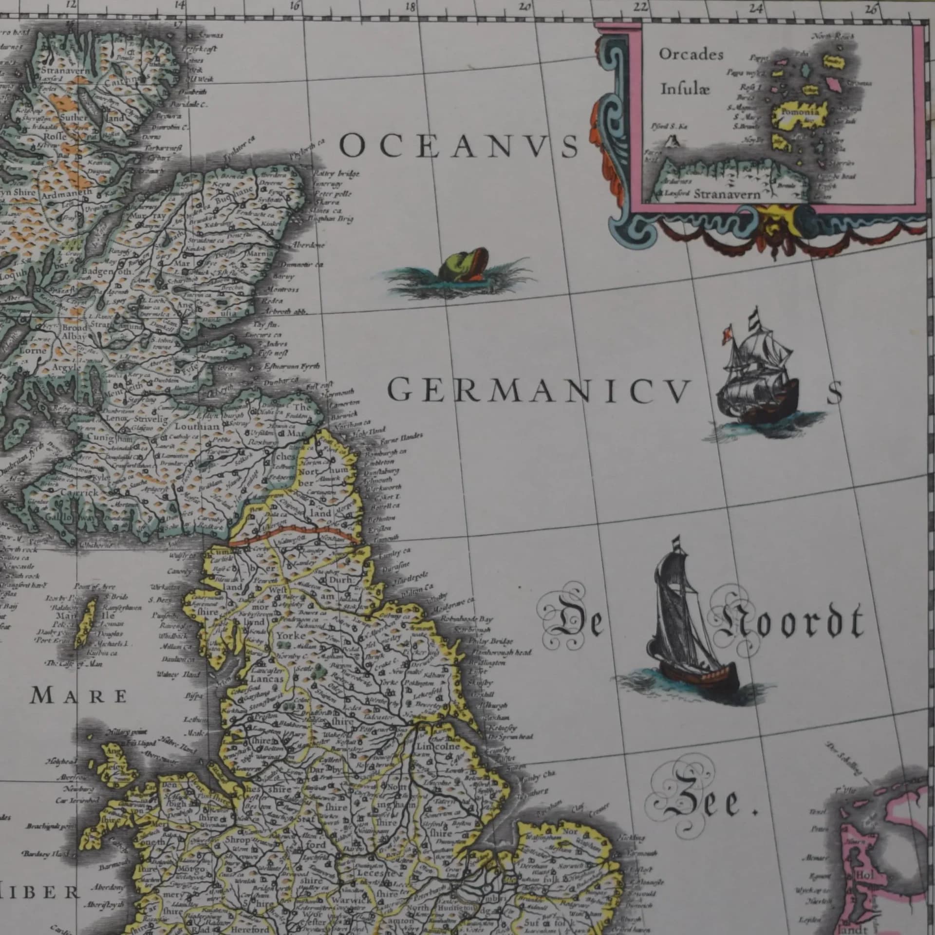 1987 Magna Britanniae Map - Vintage Facsimile - Blaeu - RE 200 Royal Engineers Military Survey British Isles Ireland - 18.5 x 1...