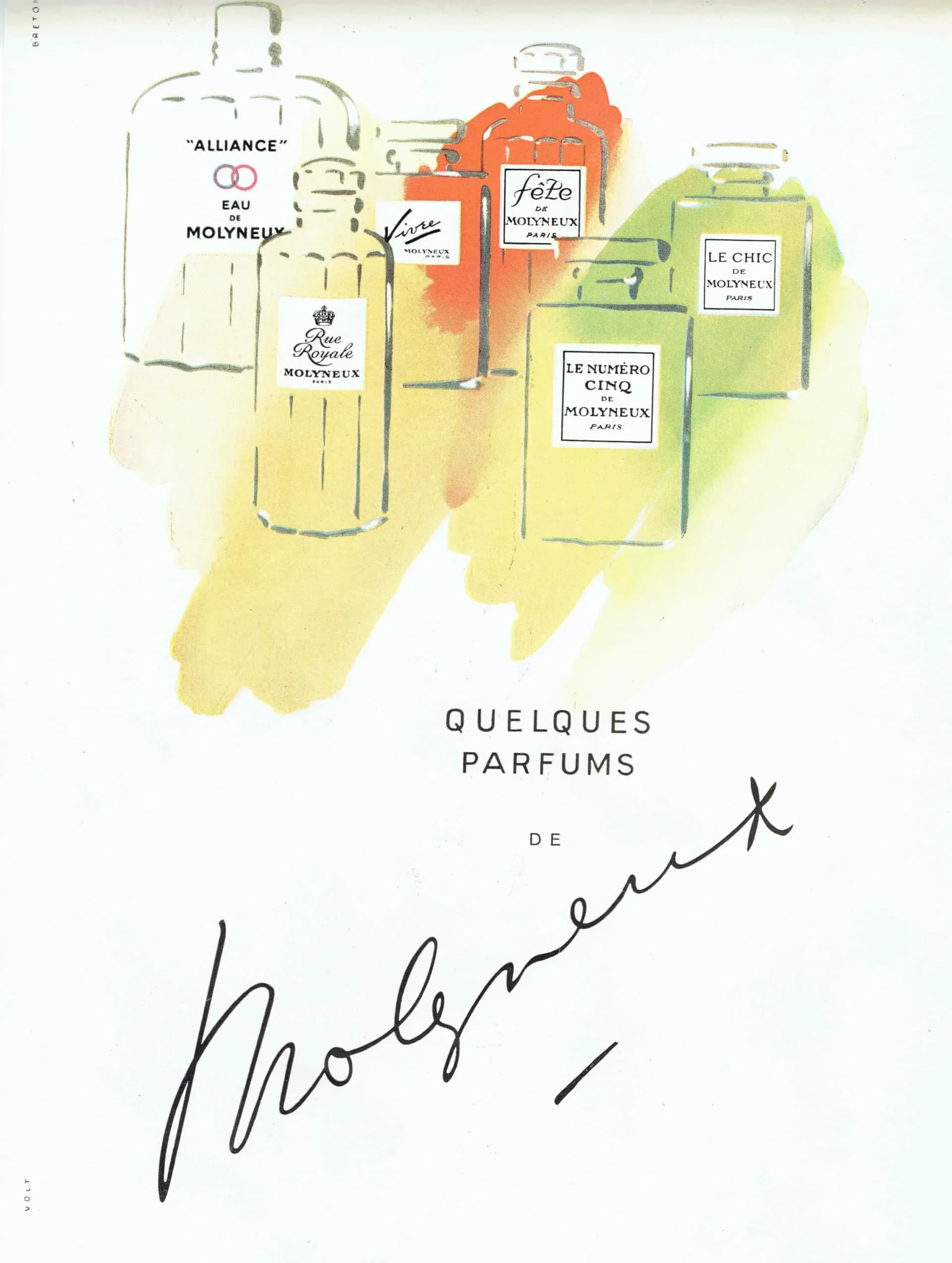 1947 Lanvin Parfums Arpège & Scandal - Original Vintage Print By Nathan - French Luxury Fashion Perfume Ad Soleils Folio - 8.5 x 11.9 in