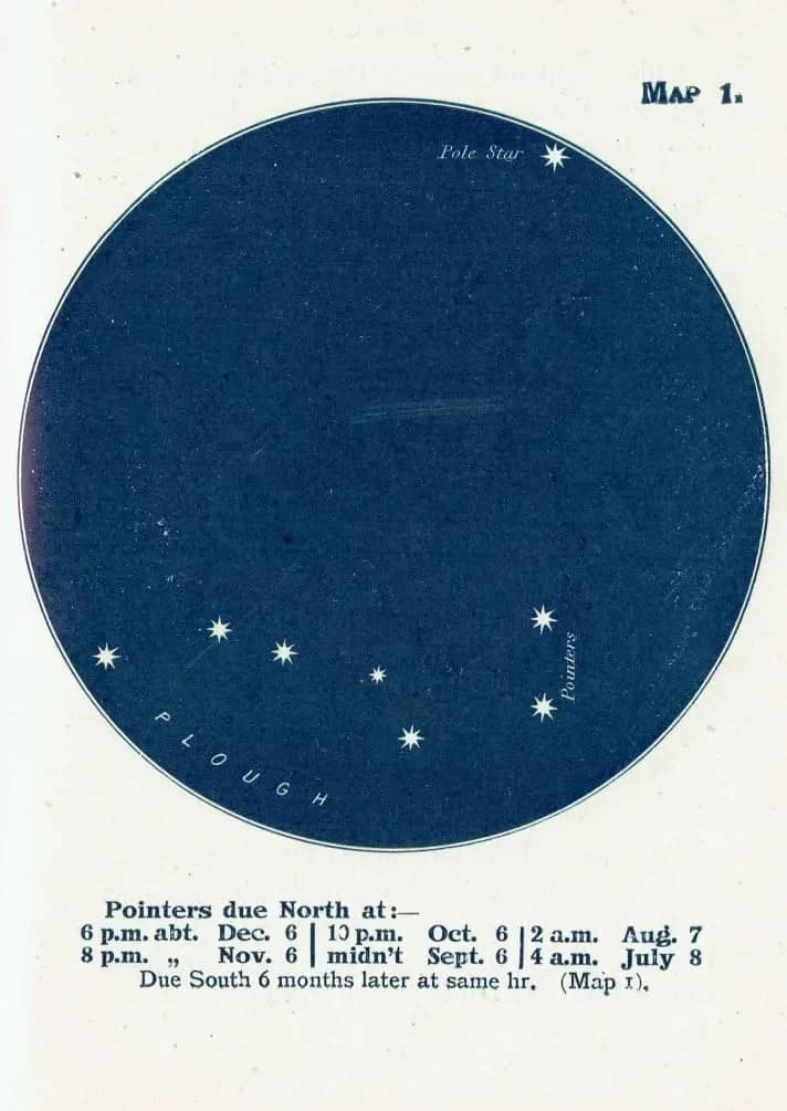 1944 Plough Constellation - Original Vintage Print By Gall - Star Atlas Celestial Navigation Astronomy Chart Map 1 - 4 x 6 in
