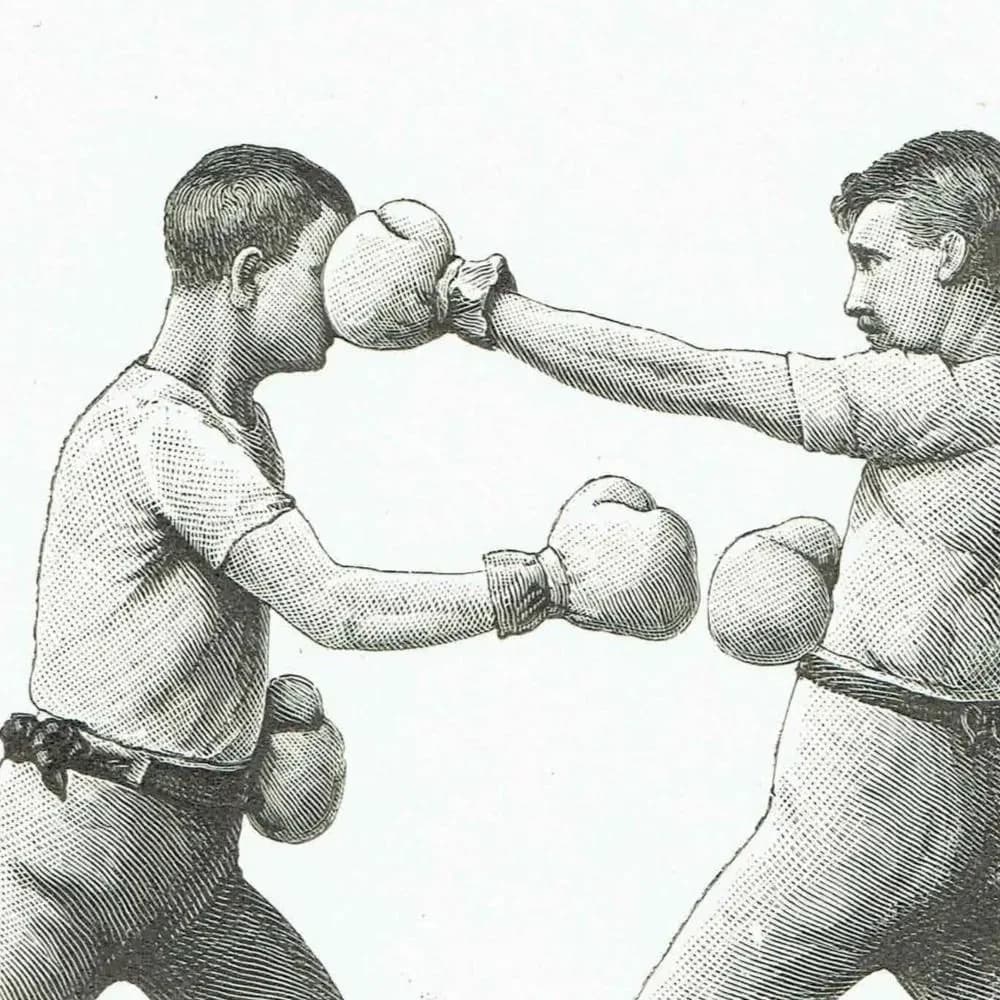 1889 Boxing Technique - Original Antique Print - Badminton Library Victorian Sports Pugilism Athletic Training Illustration - 5 x 7 in
