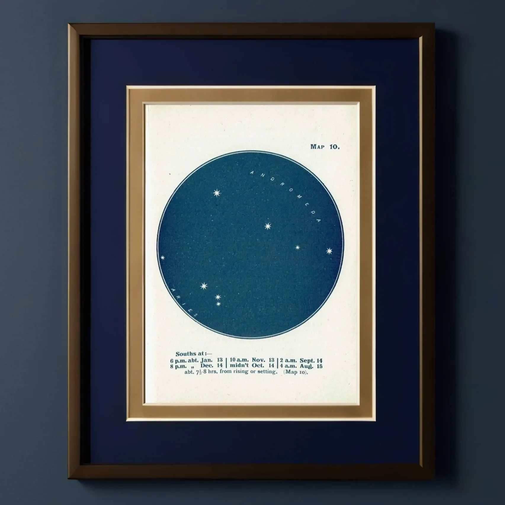 1944 Original Andromeda Aries Constellation Star Map Print - Celestial Navigation Chart - Vintage Astronomy Guide - 4 x 6 in