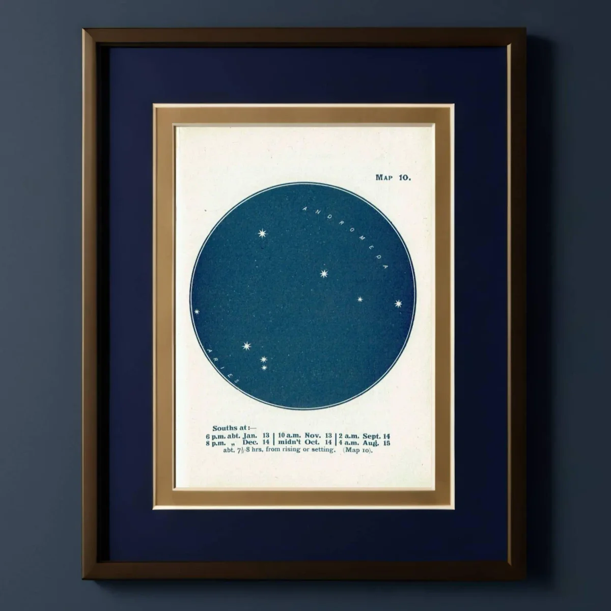 1944 Original Andromeda Aries Constellation Star Map Print - Celestial Navigation Chart - Vintage Astronomy Guide - 4 x 6 in