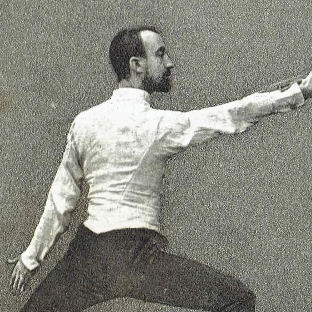 1889 Time Thrust In Sixte - Original Antique Engraving - Badminton Library Fencing Victorian Sports Educational Print - 7 x 5 in