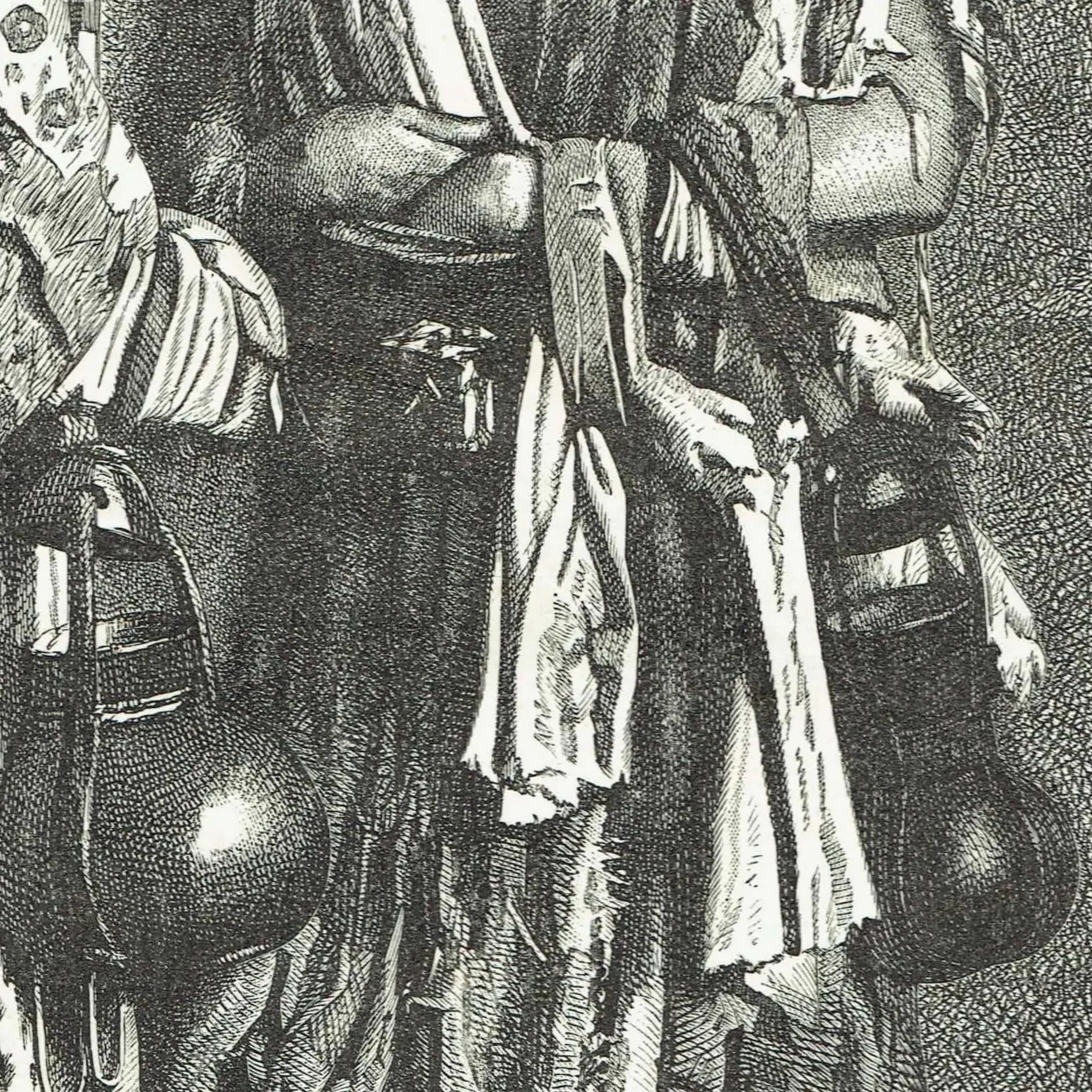 c.1875 Mendicant Dervishes of Central Asia - Antique Engraving - Illustrated Travels Victorian Portrait - 8 x 11.5 in