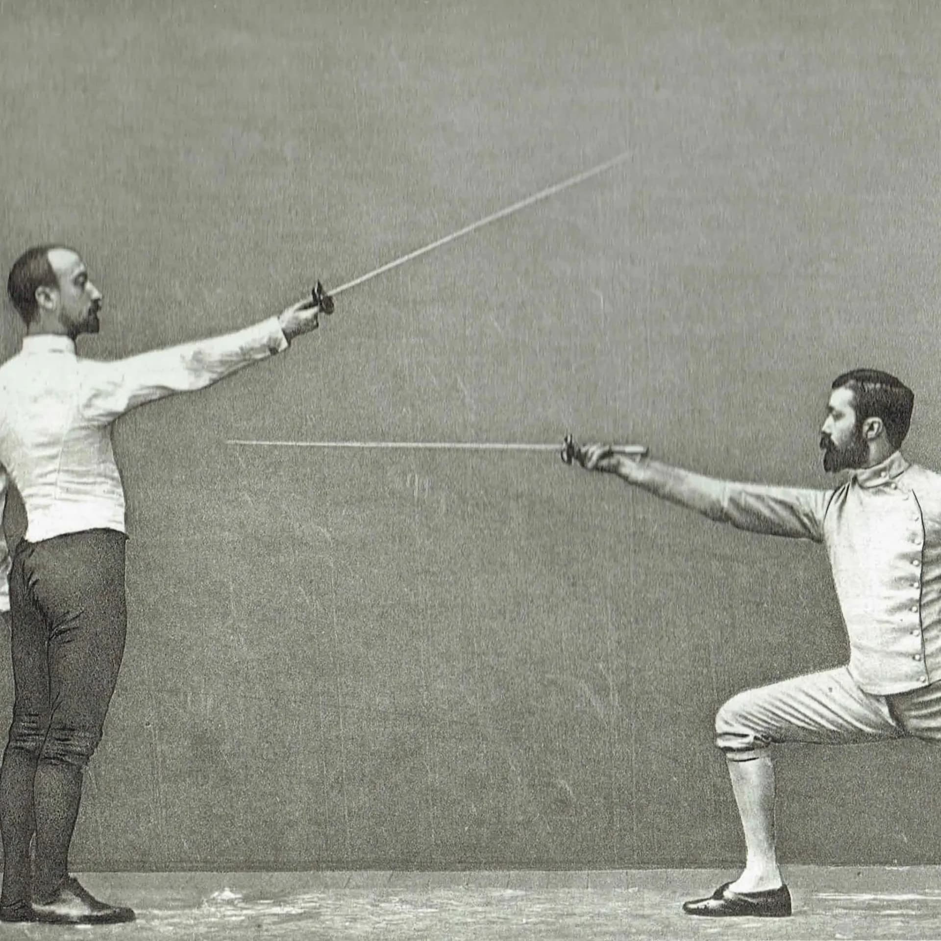 1889 Fencing The Salute Taking Distance - Original Antique Engraving - Badminton Library Victorian Sports Instruction Manual - 5 x 7 in