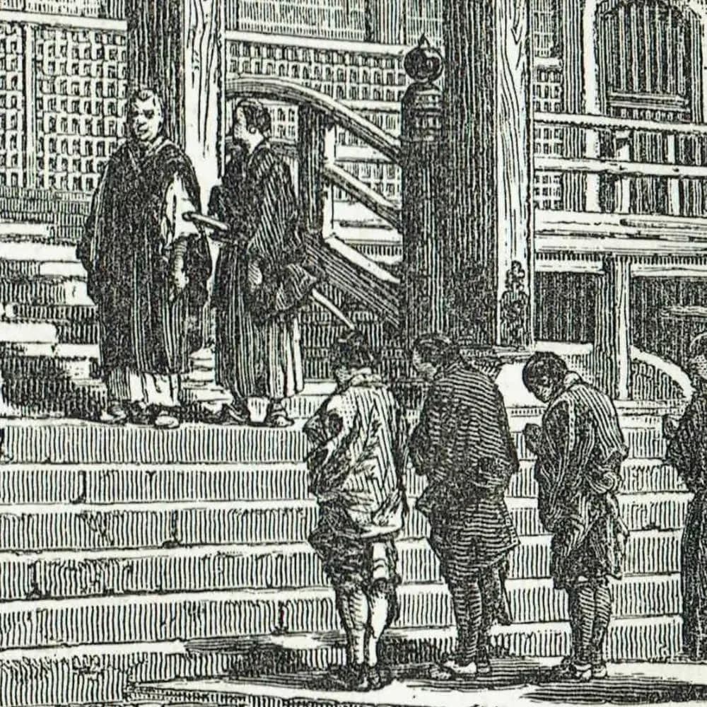 1869 Buddhist Temple at Nagasaki - Original Antique Print - Japanese Architecture Religious Geography Illustrated Travels - 11.75 x 8.75 in