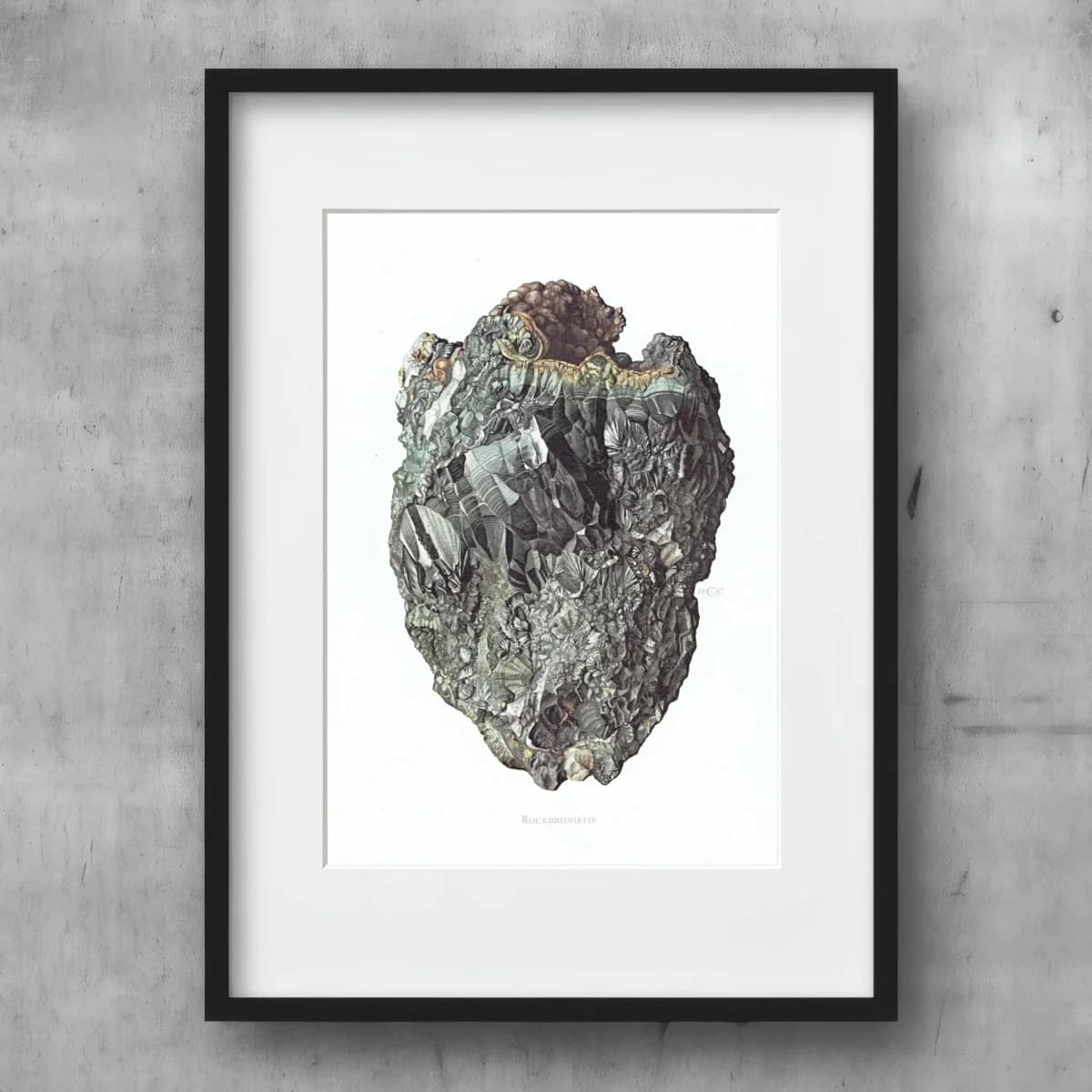 1969 Rockbridgeite Mineral - Original Vintage Print By Caspari - Scientific Natural History Geology Study Art - 7.5 x 10.5 in